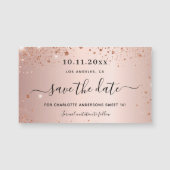 Sweet 16 roze goud glitters magnet om de datum te  (Voorkant)