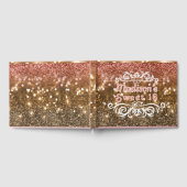 Sweet 16 Roze Gouden Glitter Bokeh Custom Gastenboek (Volledig)