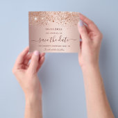 Sweet 16 roze gouden glitter budget Save the Date Flyer (Hand)