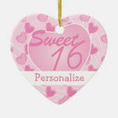 Sweet 16 Roze hart Keramisch Ornament (Voorkant)
