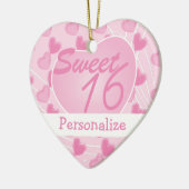 Sweet 16 Roze hart Keramisch Ornament (Links)