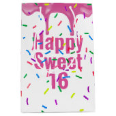 Sweet 16 Roze inkeping en springen Medium Cadeauzakje (Voorkant)