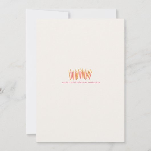 Sweet 16 roze kaarsen uitnodiging (Achterkant)