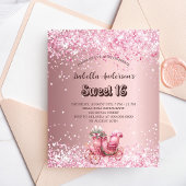 Sweet 16 roze koets uitnodiging flyer