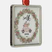 Sweet 16 Roze naam script kerstavond feestdag Metalen Ornament (Rechts)