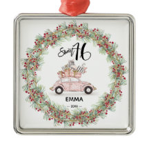 Sweet 16 Roze naam script kerstavond feestdag