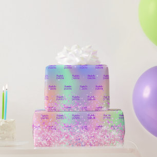Sweet 16 roze paarse holografische kleur cadeaupapier