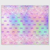 Sweet 16 roze paarse holografische kleur cadeaupapier (Vlak)
