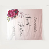 Sweet 16 roze roos goud bloemmotief wandkleed (Voorkant (horizontaal))