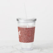 Sweet 16 Roze Rose Gold Glitter, speciaal geperson Acryl Drinkbeker (Links)