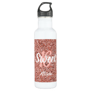 Sweet 16 Roze Rose Gold Glitter, speciaal geperson Waterfles