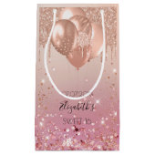 Sweet 16 roze rose gouden ballonnen klein cadeauzakje (Voorkant)