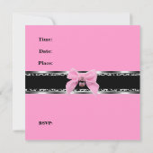 Sweet 16 Roze Silver Black Zebra Leopard Birthday Kaart (Achterkant)