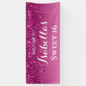 Sweet 16 | Roze strooisel Spandoek (Verticaal)