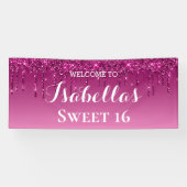 Sweet 16 | Roze strooisel Spandoek (Horizontaal)