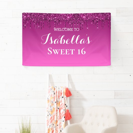 Sweet 16 | Roze strooisel Spandoek (Insitu)