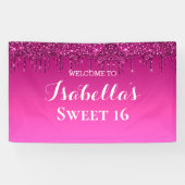 Sweet 16 | Roze strooisel Spandoek (Horizontaal)