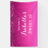 Sweet 16 | Roze strooisel Spandoek (Verticaal)