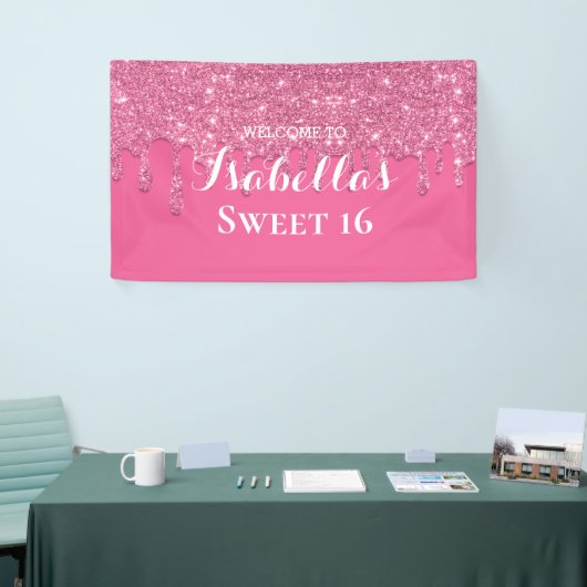 Sweet 16 | Roze vuilstottenbanner Spandoek (Beurs)