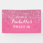 Sweet 16 | Roze vuilstottenbanner Spandoek (Horizontaal)