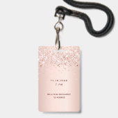 Sweet 16 roze witte jurk naam vip badge (Achterkant met lanyard)