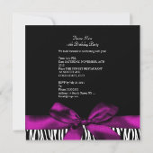 Sweet 16 Roze Zebra Black White Diamonds Kaart (Achterkant)