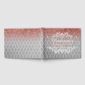 Sweet 16 Roze Zilveren Quatrefoil Glitter Custom Gastenboek (Volledig)