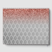 Sweet 16 Roze Zilveren Quatrefoil Glitter Custom Gastenboek (Achterkant)