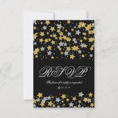 Sweet 16 RSVP Gold Silver Glitter Star Confetti (Achterkant)