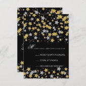 Sweet 16 RSVP Gold Silver Glitter Star Confetti (Voorkant / Achterkant)