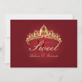 SWEET 16/RUBY TIARA-uitnodigingen/DIY color+fonts Kaart (Voorkant)