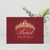 SWEET 16/RUBY TIARA-uitnodigingen/DIY color+fonts Kaart (Staand voorkant)
