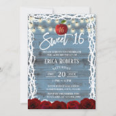Sweet 16 Rustic Fairy Tale Snow White Dusty Blue Kaart (Voorkant)