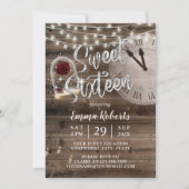 Sweet 16 Rustic Fairytale Barn Wood Birthday Party Kaart (Voorkant)