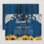 Sweet 16 Rustic Sunflower Lace String Lights marin Kaart (Voorkant / Achterkant)