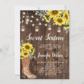 Sweet 16 Rustic Sunflower String Lights Kaart (Voorkant)