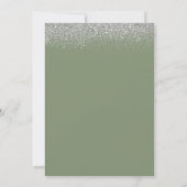 Sweet 16 Sage Green Silver Glitter Birthday Kaart (Achterkant)