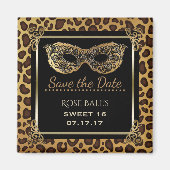 Sweet 16 Save the Date 16th Birthday Ball Luipaard Magneet (Voorkant)