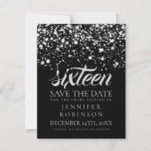 Sweet 16 "Save the Date" Silver Midnight Glam Save The Date (Voorkant)