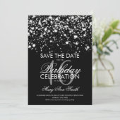 Sweet 16 "Save The Date" Zilver Kaart (Staand voorkant)