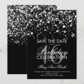 Sweet 16 "Save The Date" Zilver Kaart (Voorkant / Achterkant)