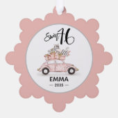 Sweet 16 Script Auto Foto Sneeuwvlok Ornament Kaart (Achterkant)