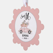 Sweet 16 Script Auto Foto Sneeuwvlok Ornament Kaart (Links)
