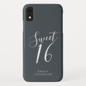 Sweet 16 Script Black White 16th Birthday Case-Mate iPhone Case (Achterkant)