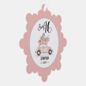 Sweet 16 Script Photo Bestie Snowflake Ornament Kaart (Rechts)