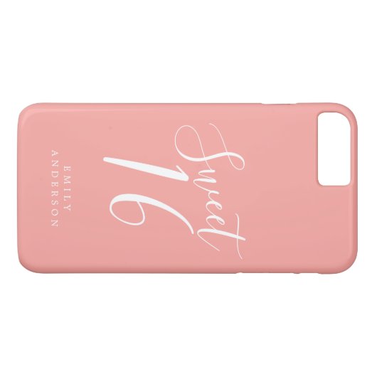 Sweet 16 Script Roze 16e verjaardag Case-Mate iPhone Case (Achterkant (Horizontaal))