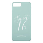 Sweet 16 Script Sky Blue 16th Birthday Case-Mate iPhone Case (Achterkant)