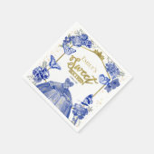 Sweet 16 servetten vlinder koningsblauw jurkje blo (Hoek)