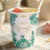 Sweet 16 servetten vlinder smaragd groene jurk papieren bekers