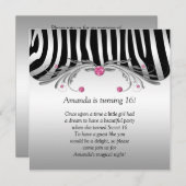 Sweet 16 Silver Black FAUX Roze juwelen Bling Kaart (Voorkant / Achterkant)